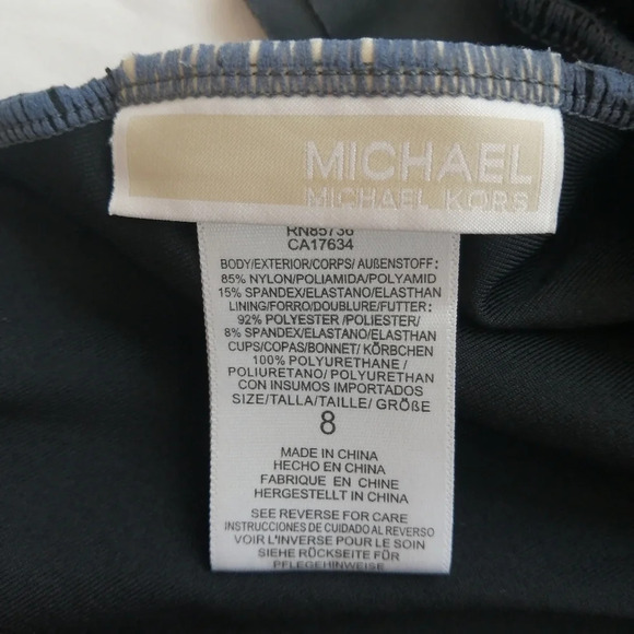 Michael Kors Off the Shoulder Ruffle One Piece Gray Bathing Swim Suit 8 - Picture 14 of 16